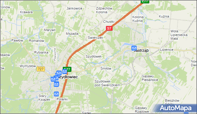 mapa Orłów gmina Jastrząb, Orłów gmina Jastrząb na mapie Targeo