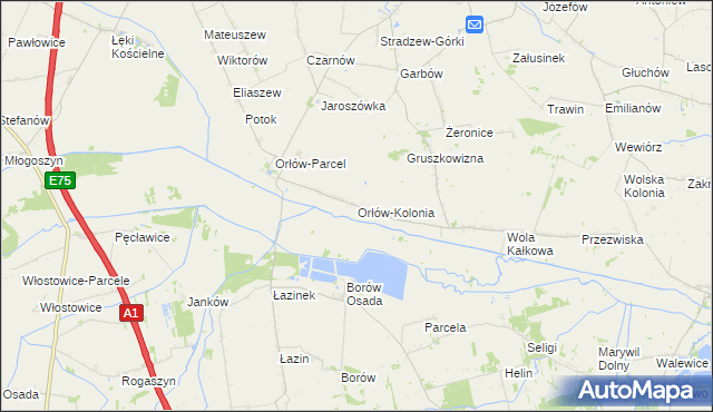 mapa Orłów-Kolonia, Orłów-Kolonia na mapie Targeo