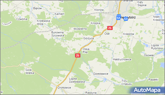 mapa Oska Piła, Oska Piła na mapie Targeo