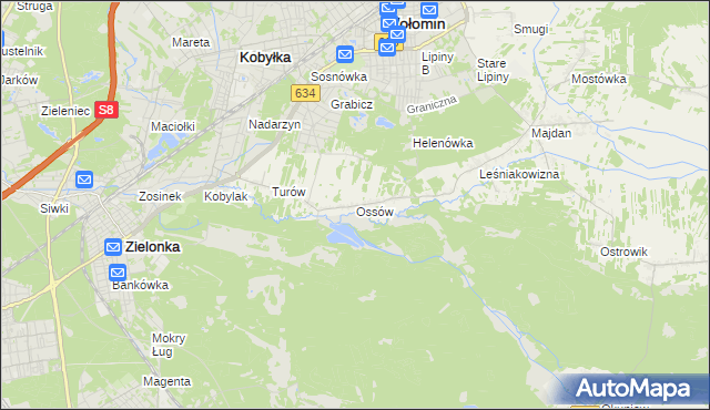 mapa Ossów, Ossów na mapie Targeo