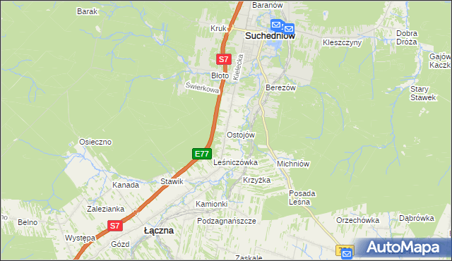 mapa Ostojów, Ostojów na mapie Targeo