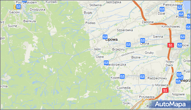 mapa Ostre, Ostre na mapie Targeo