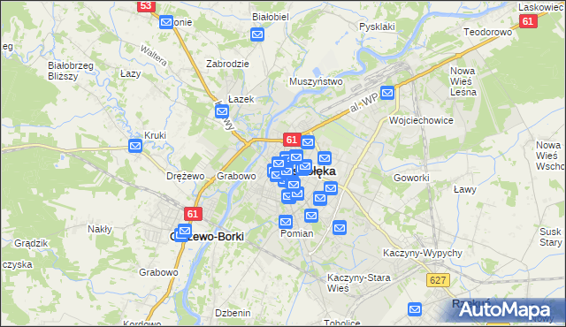 mapa Ostrołęka, Ostrołęka na mapie Targeo