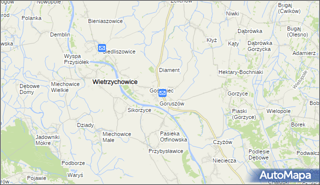 mapa Otfinów, Otfinów na mapie Targeo