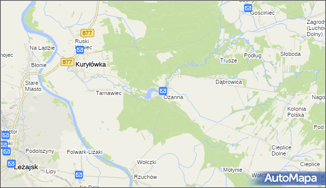 mapa Ożanna, Ożanna na mapie Targeo