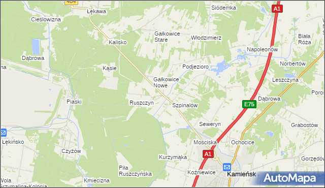 mapa Ozga, Ozga na mapie Targeo
