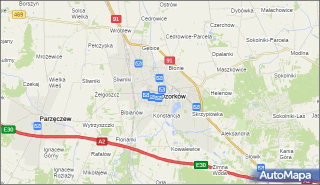 mapa Ozorków, Ozorków na mapie Targeo