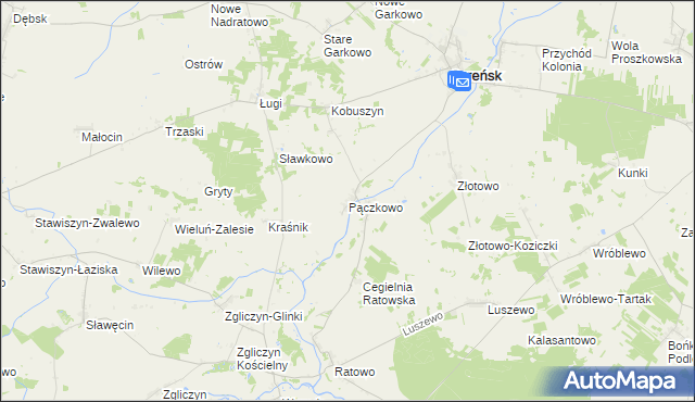 mapa Pączkowo, Pączkowo na mapie Targeo