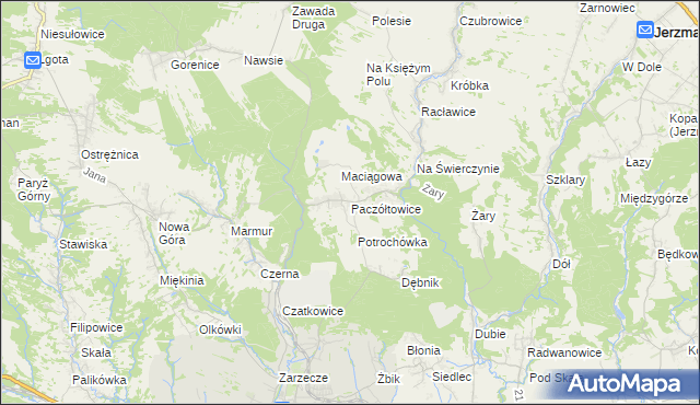 mapa Paczółtowice, Paczółtowice na mapie Targeo