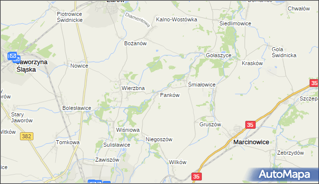 mapa Panków, Panków na mapie Targeo