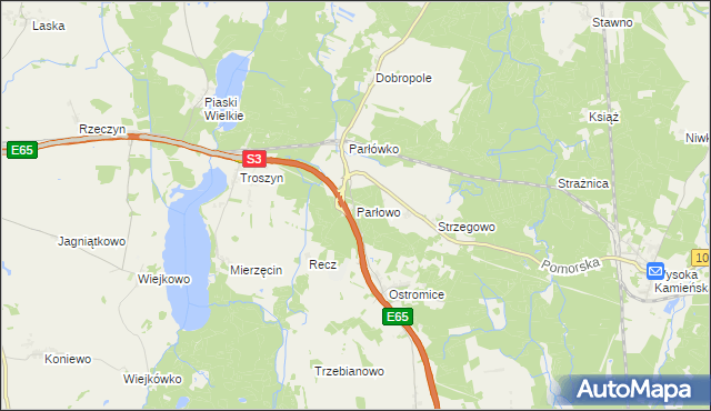 mapa Parłowo, Parłowo na mapie Targeo