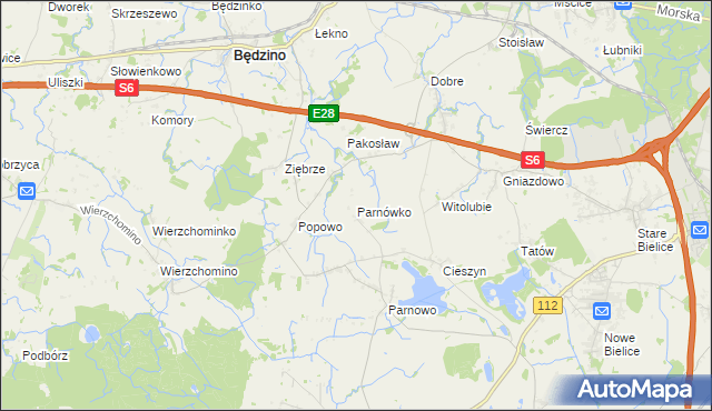 mapa Parnówko, Parnówko na mapie Targeo