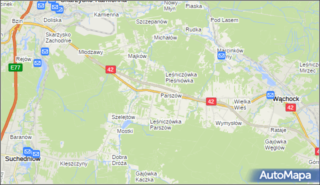 mapa Parszów, Parszów na mapie Targeo