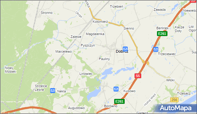 mapa Pauliny, Pauliny na mapie Targeo