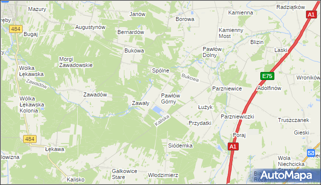 mapa Pawłów Górny, Pawłów Górny na mapie Targeo