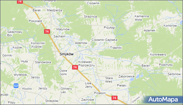 mapa Piaski Królewieckie, Piaski Królewieckie na mapie Targeo