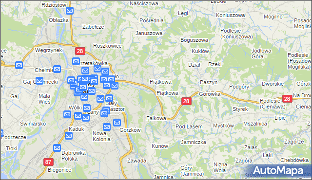 mapa Piątkowa gmina Chełmiec, Piątkowa gmina Chełmiec na mapie Targeo