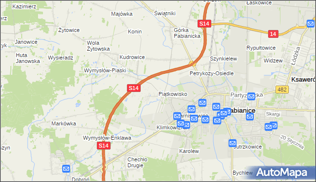 mapa Piątkowisko, Piątkowisko na mapie Targeo