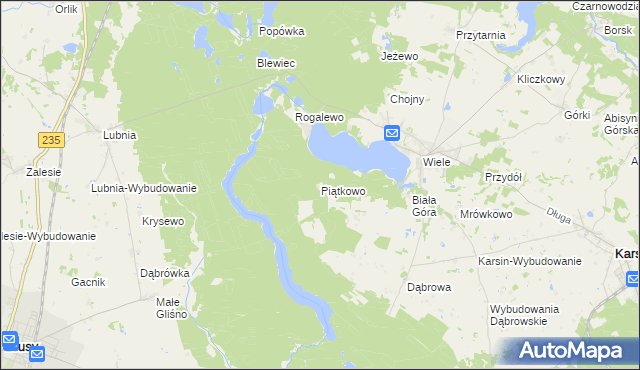 mapa Piątkowo gmina Karsin, Piątkowo gmina Karsin na mapie Targeo