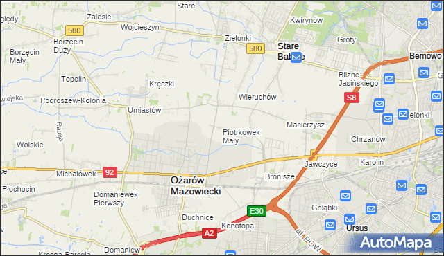 mapa Piotrkówek Mały, Piotrkówek Mały na mapie Targeo