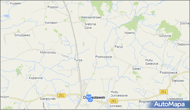 mapa Piotrkowice gmina Damasławek, Piotrkowice gmina Damasławek na mapie Targeo