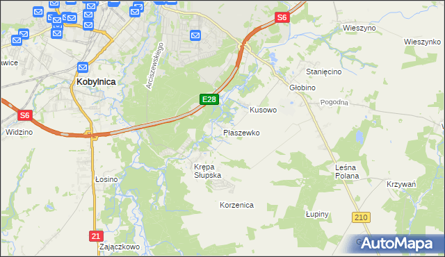 mapa Płaszewko, Płaszewko na mapie Targeo