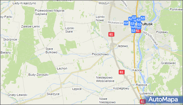 mapa Płocochowo, Płocochowo na mapie Targeo
