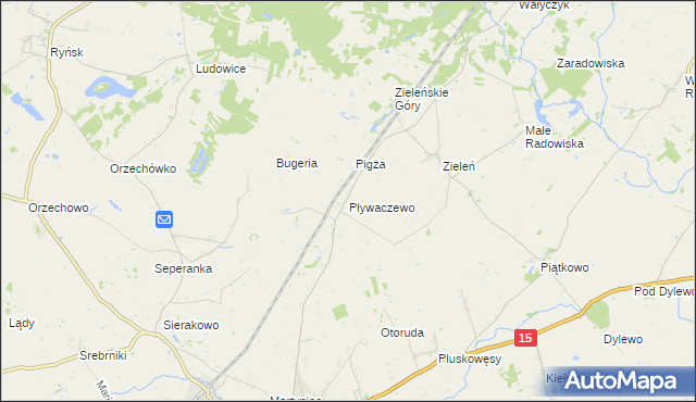 mapa Pływaczewo, Pływaczewo na mapie Targeo