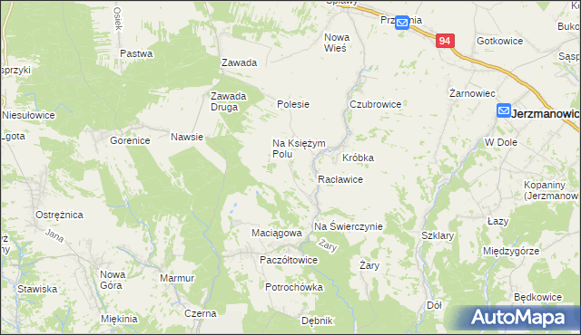 mapa Pod Skałą gmina Jerzmanowice-Przeginia, Pod Skałą gmina Jerzmanowice-Przeginia na mapie Targeo