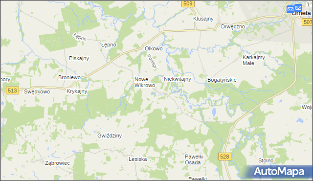 mapa Podągi, Podągi na mapie Targeo