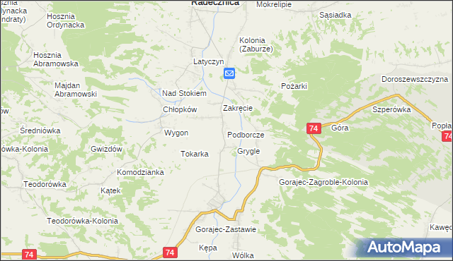 mapa Podborcze, Podborcze na mapie Targeo