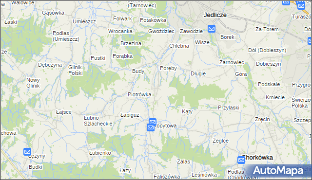 mapa Podniebyle, Podniebyle na mapie Targeo