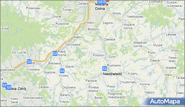 mapa Podobin, Podobin na mapie Targeo