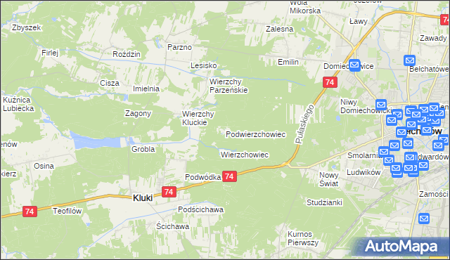 mapa Podwierzchowiec, Podwierzchowiec na mapie Targeo