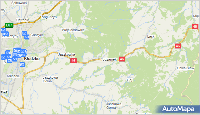 mapa Podzamek, Podzamek na mapie Targeo
