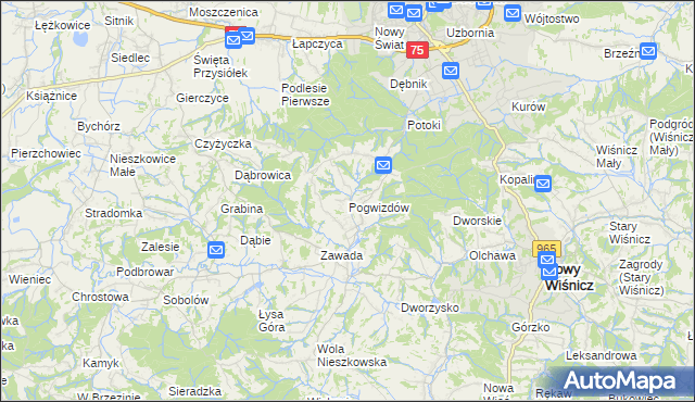mapa Pogwizdów gmina Bochnia, Pogwizdów gmina Bochnia na mapie Targeo