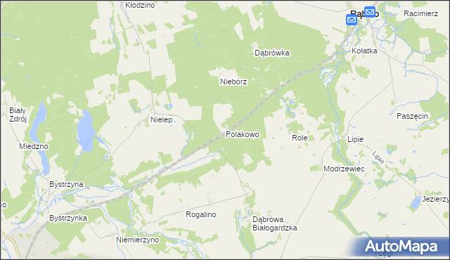 mapa Polakowo, Polakowo na mapie Targeo