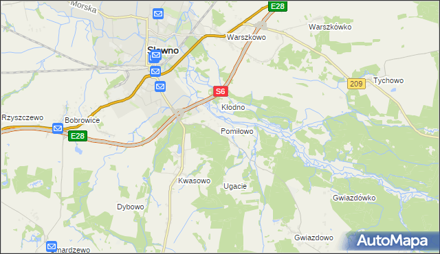 mapa Pomiłowo, Pomiłowo na mapie Targeo