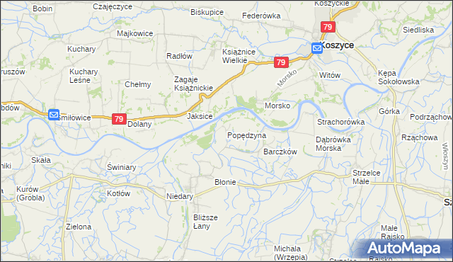 mapa Popędzyna, Popędzyna na mapie Targeo