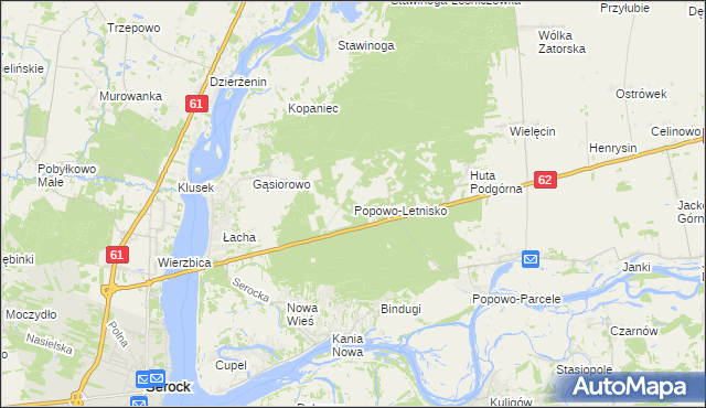 mapa Popowo-Letnisko, Popowo-Letnisko na mapie Targeo