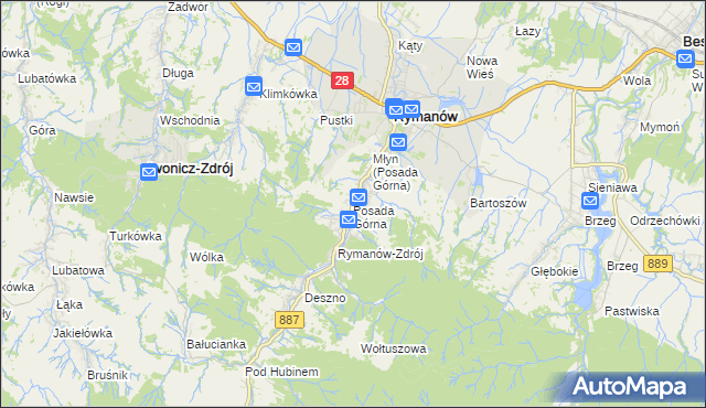 mapa Posada Górna, Posada Górna na mapie Targeo