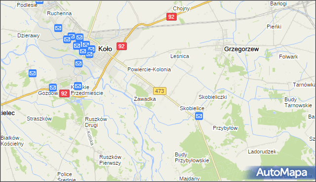 mapa Powiercie, Powiercie na mapie Targeo