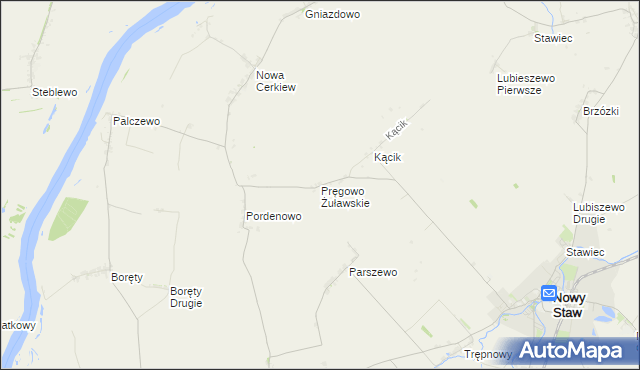 mapa Pręgowo Żuławskie, Pręgowo Żuławskie na mapie Targeo