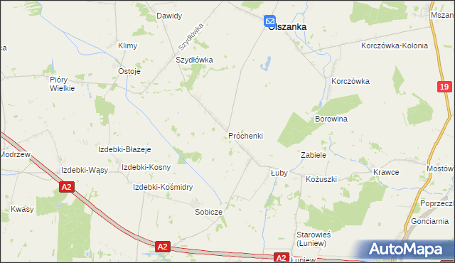 mapa Próchenki, Próchenki na mapie Targeo