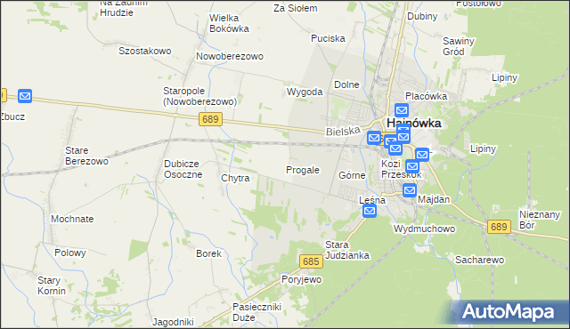 mapa Progale, Progale na mapie Targeo