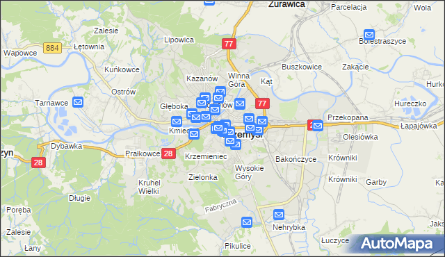 mapa Przemyśla, Przemyśl na mapie Targeo