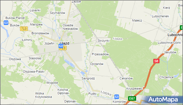 mapa Przesiadłów, Przesiadłów na mapie Targeo