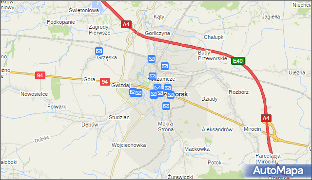 mapa Przeworsk, Przeworsk na mapie Targeo