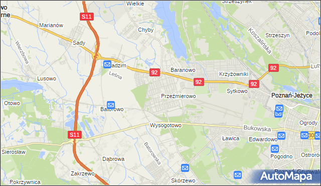 mapa Przeźmierowo, Przeźmierowo na mapie Targeo