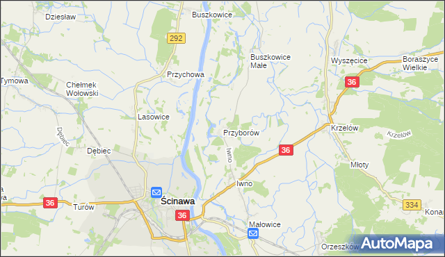 mapa Przyborów gmina Wińsko, Przyborów gmina Wińsko na mapie Targeo